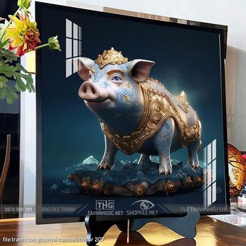 file tranh con giap hoi con heo decor 207