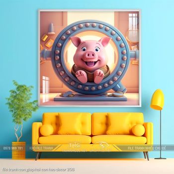 file tranh con giap hoi con heo decor 208