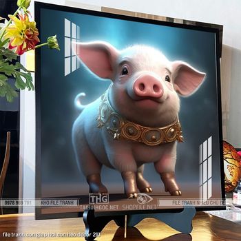 file tranh con giap hoi con heo decor 211