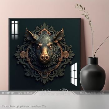 file tranh con giap hoi con heo decor 212