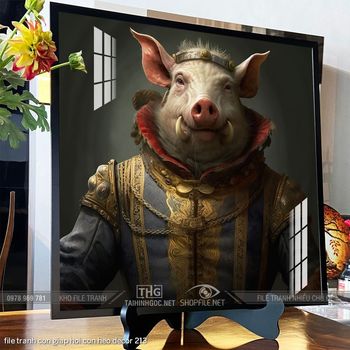 file tranh con giap hoi con heo decor 213