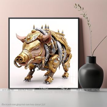 file tranh con giap hoi con heo decor 214