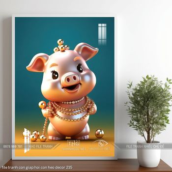 file tranh con giap hoi con heo decor 215
