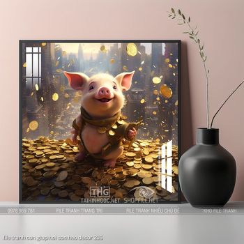 file tranh con giap hoi con heo decor 216