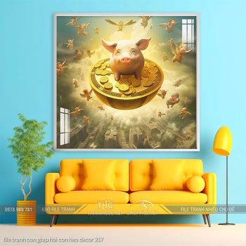 file tranh con giap hoi con heo decor 217