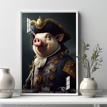 file tranh con giap hoi con heo decor 219