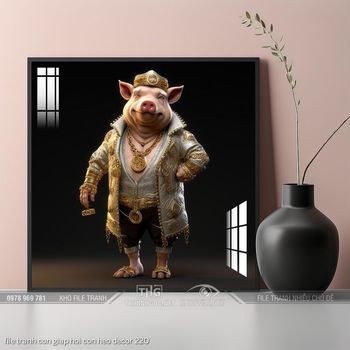 file tranh con giap hoi con heo decor 220