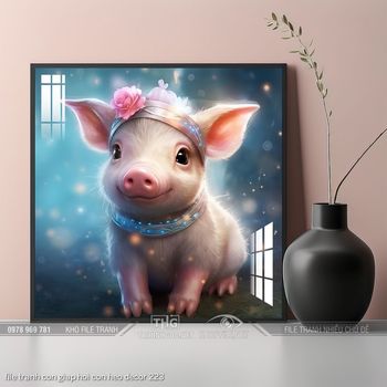 file tranh con giap hoi con heo decor 223