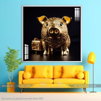 file tranh con giap hoi con heo decor 224