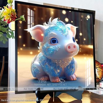 file tranh con giap hoi con heo decor 227