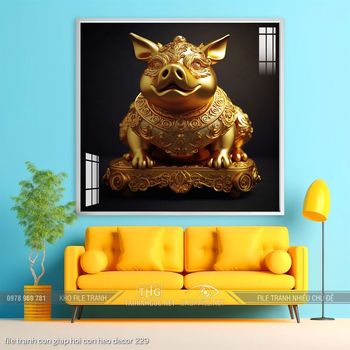 file tranh con giap hoi con heo decor 229