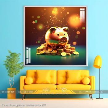 file tranh con giap hoi con heo decor 237