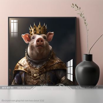 file tranh con giap hoi con heo decor 238