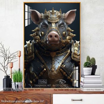 file tranh con giap hoi con heo decor 247