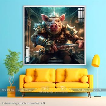 file tranh con giap hoi con heo decor 248