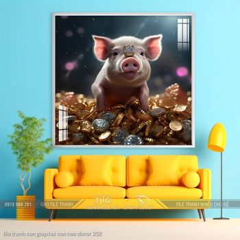 file tranh con giap hoi con heo decor 252