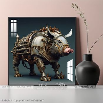 file tranh con giap hoi con heo decor 254