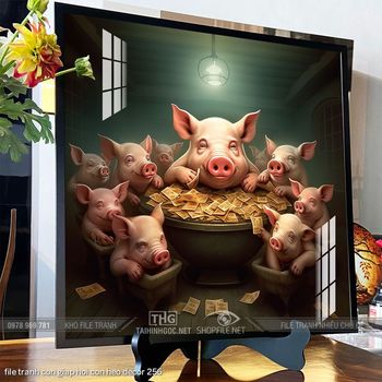 file tranh con giap hoi con heo decor 256
