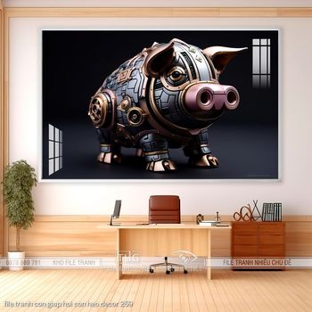 file tranh con giap hoi con heo decor 259