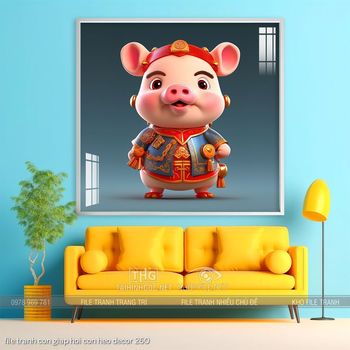 file tranh con giap hoi con heo decor 260
