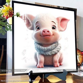 file tranh con giap hoi con heo decor 264