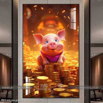 file tranh con giap hoi con heo decor 266
