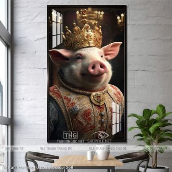 file tranh con giap hoi con heo decor 268