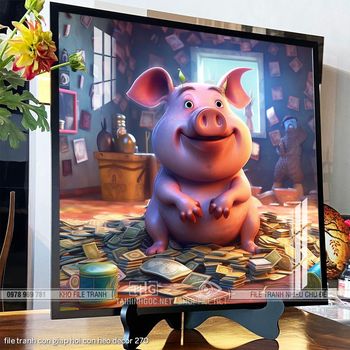 file tranh con giap hoi con heo decor 270