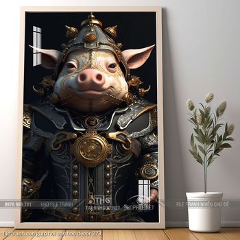 file tranh con giap hoi con heo decor 273