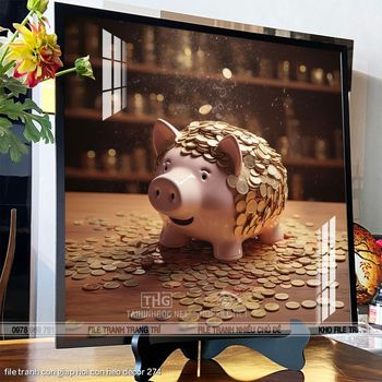 file tranh con giap hoi con heo decor 274