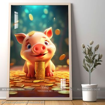 file tranh con giap hoi con heo decor 275