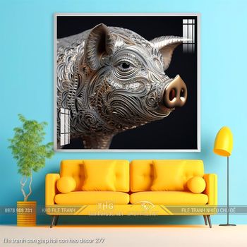 file tranh con giap hoi con heo decor 277