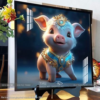 file tranh con giap hoi con heo decor 280