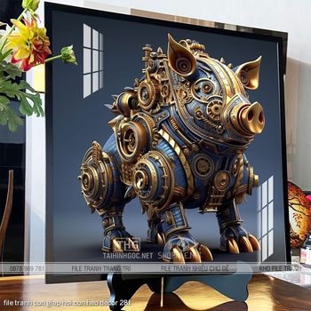 file tranh con giap hoi con heo decor 281