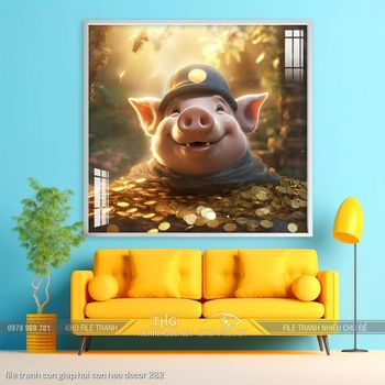 file tranh con giap hoi con heo decor 282
