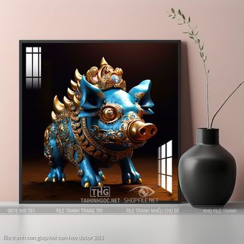 file tranh con giap hoi con heo decor 283