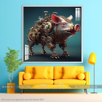file tranh con giap hoi con heo decor 284