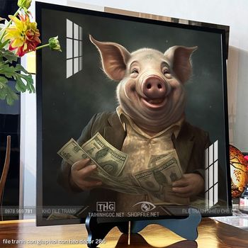 file tranh con giap hoi con heo decor 286