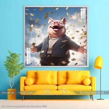 file tranh con giap hoi con heo decor 289