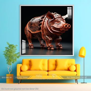 file tranh con giap hoi con heo decor 291