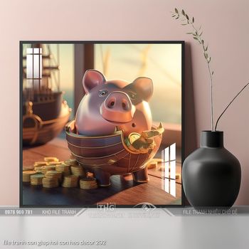 file tranh con giap hoi con heo decor 292