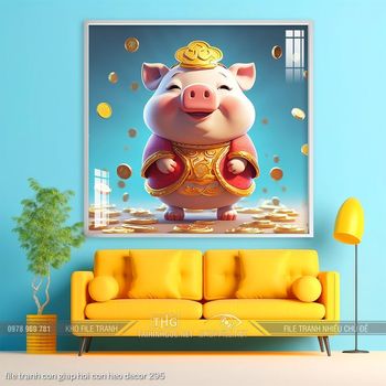 file tranh con giap hoi con heo decor 295
