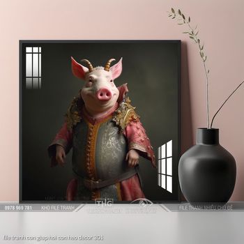 file tranh con giap hoi con heo decor 301