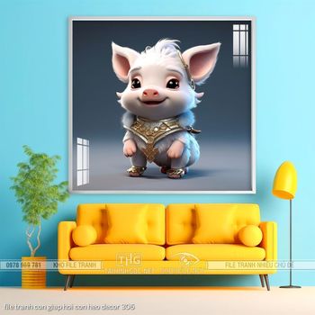 file tranh con giap hoi con heo decor 306