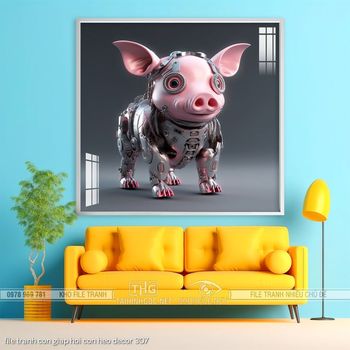 file tranh con giap hoi con heo decor 307
