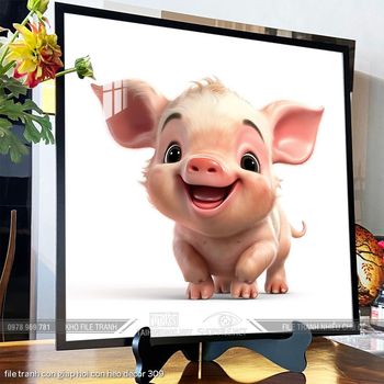 file tranh con giap hoi con heo decor 309