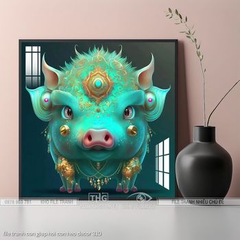 file tranh con giap hoi con heo decor 310