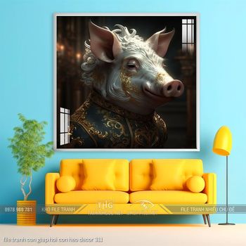 file tranh con giap hoi con heo decor 311