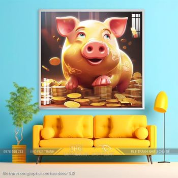 file tranh con giap hoi con heo decor 312
