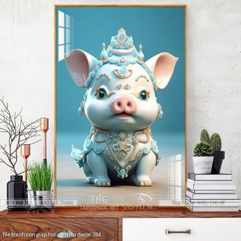 file tranh con giap hoi con heo decor 314